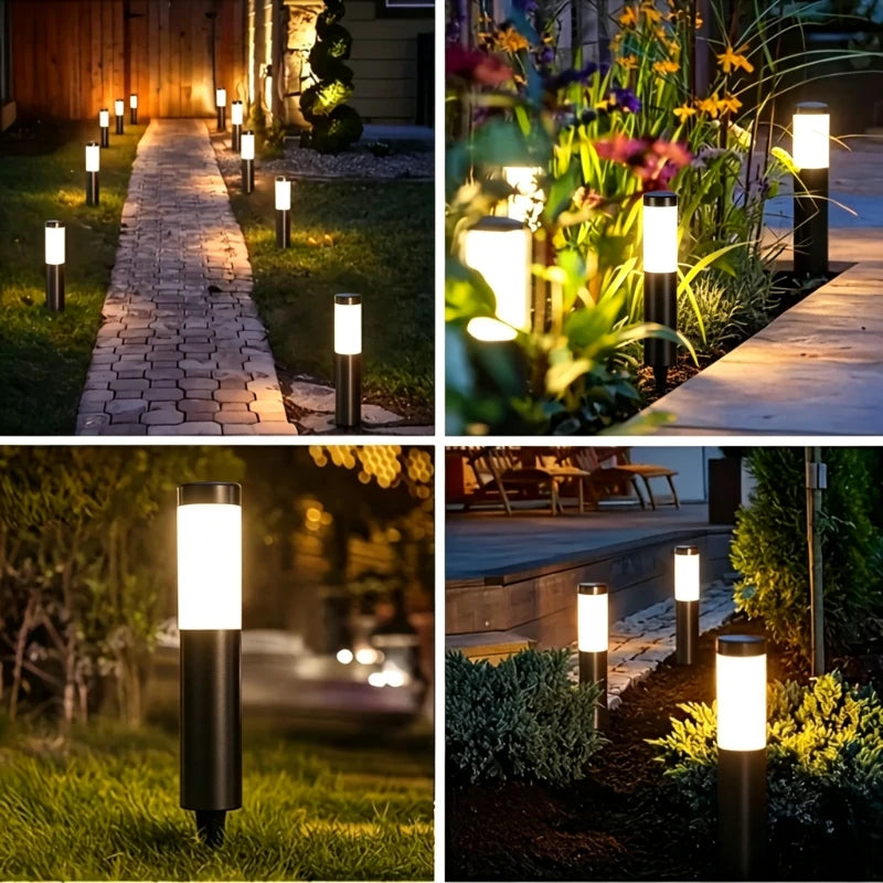 Borne solaire en acier inoxydable pour jardin et allée, IP65 – Stéliane