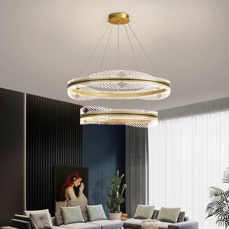 Lustre — Moderne suspendu en or design nordique éclairage intérieur