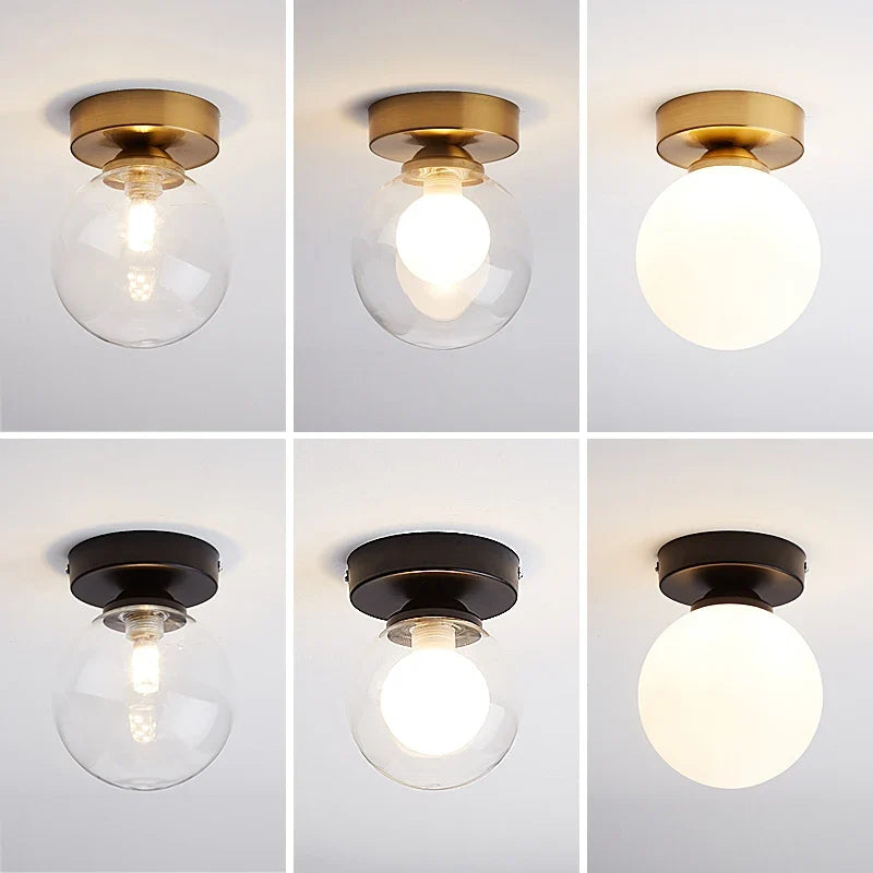 Plafonnier — LED moderne simple boule de verre nordique