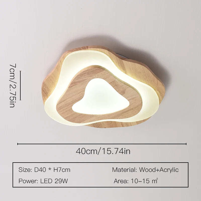 Lustre — LED moderne en bois pour chalet loft intelligent