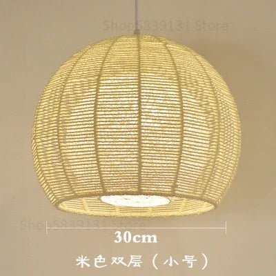 Suspension Naturelle Maëlle Brume en Corde de Chanvre et Métal — Beige Petit 2