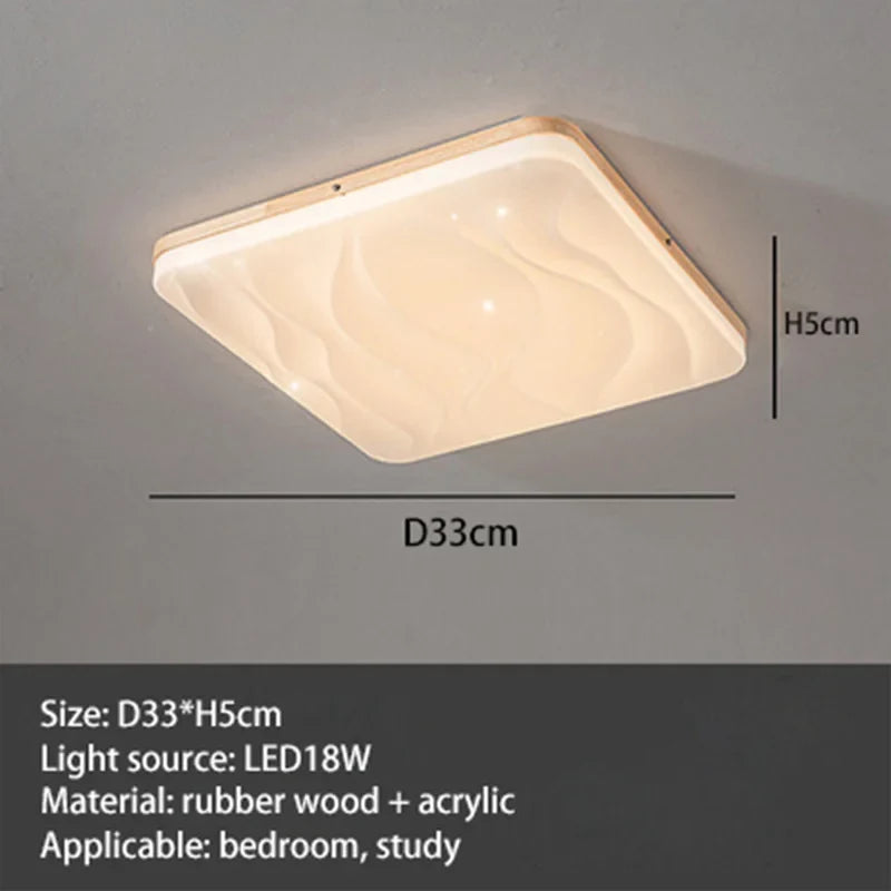 Plafonnier led minimaliste en bois massif pour entrée Naëlle Mirage - Matière Chaleureuse & Lignes Élégantes