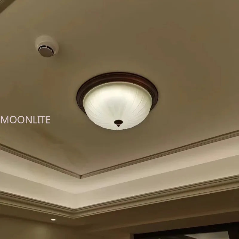 Plafonnier — Rond or/noir/Bronze plafonnier verre dépoli pour couloir salon cuisine LED lumineuse éclairage 110/220V