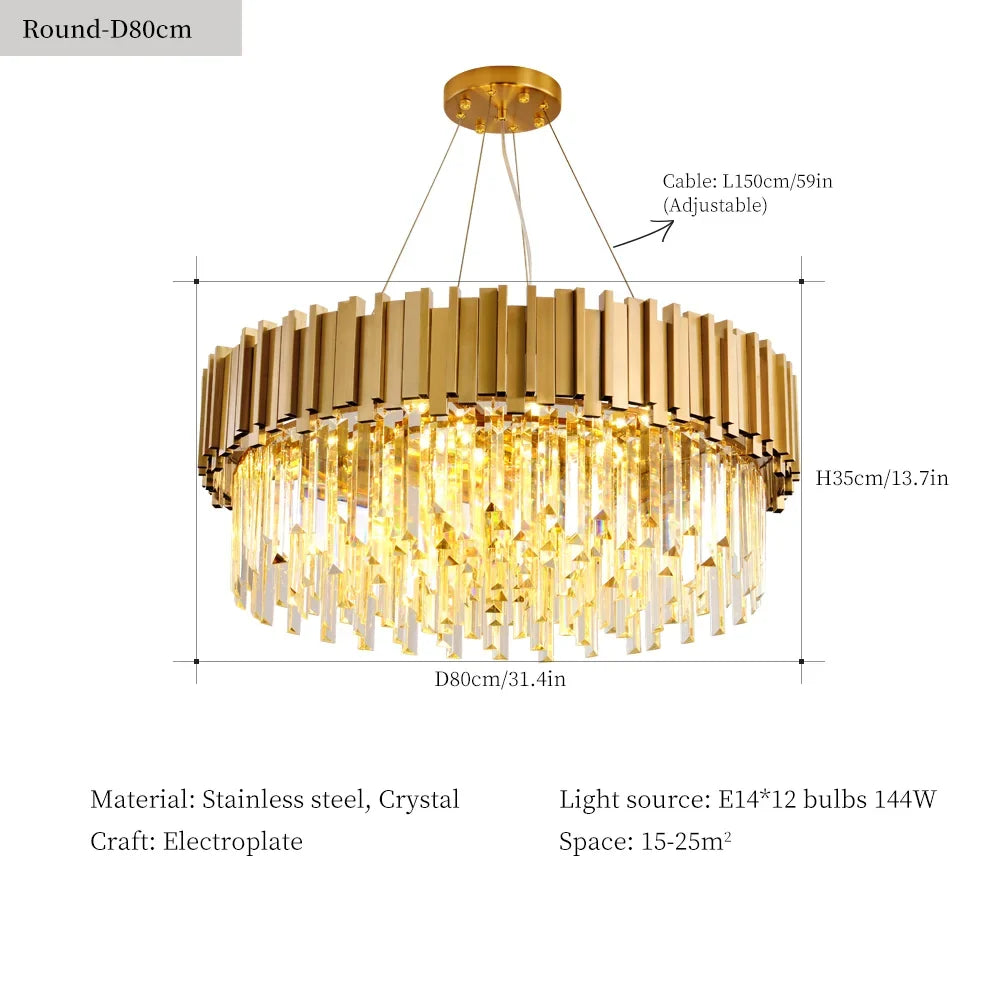 Lustre — En cristal moderne pour décoration intérieure élégante