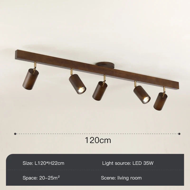Lustre Grain de bois Led avec projecteur pour salon chambre plafonniers éclairage décor noir Lustre cuisine luminaire Lucille Rive - Un Accent Raffiné au Quotidien