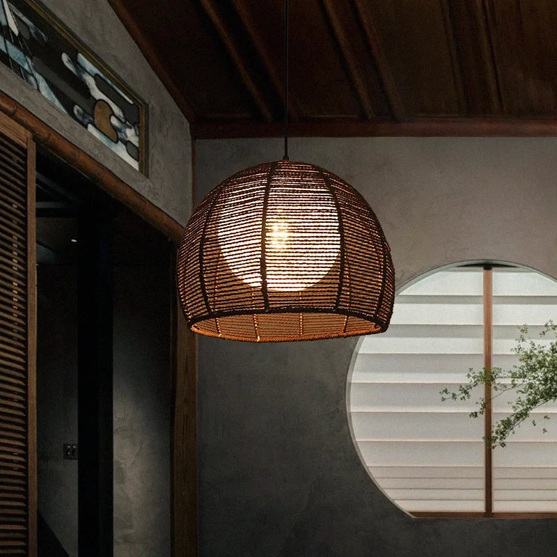 Lustre Naturel Émilie Sillage en Corde de Chanvre