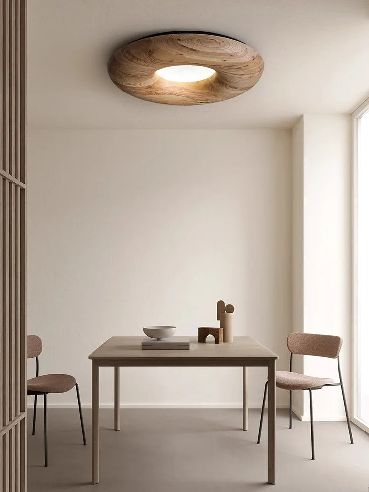 Plafonnier — LED design rétro moderne en bois grand lustre