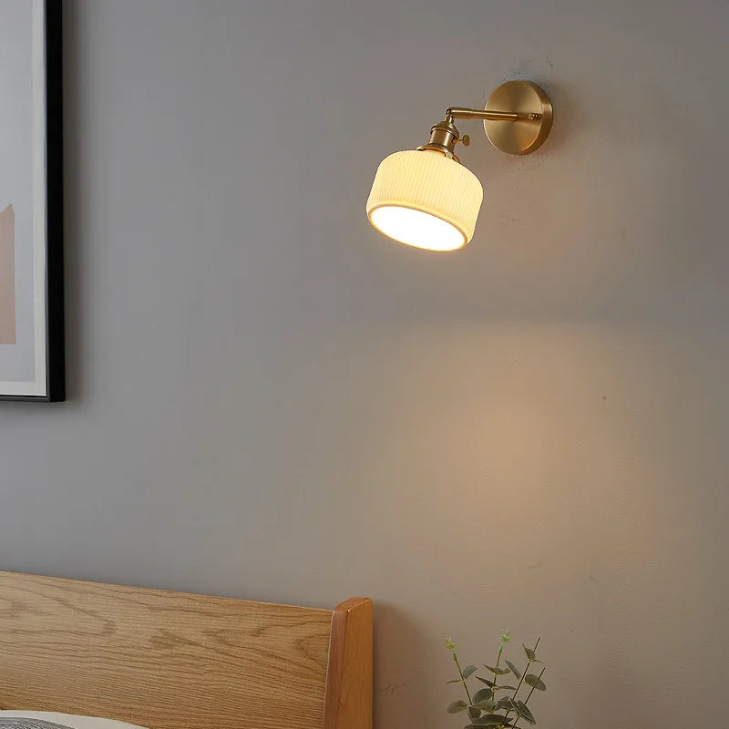 Applique murale — En verre et cuivre doré design moderne pour intérieur et extérieur