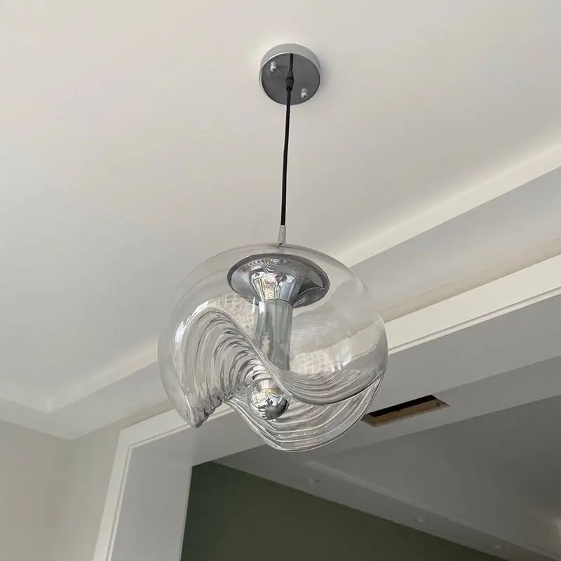 Plafonnier — Bauhaus en verre avec ondulation LED moderne