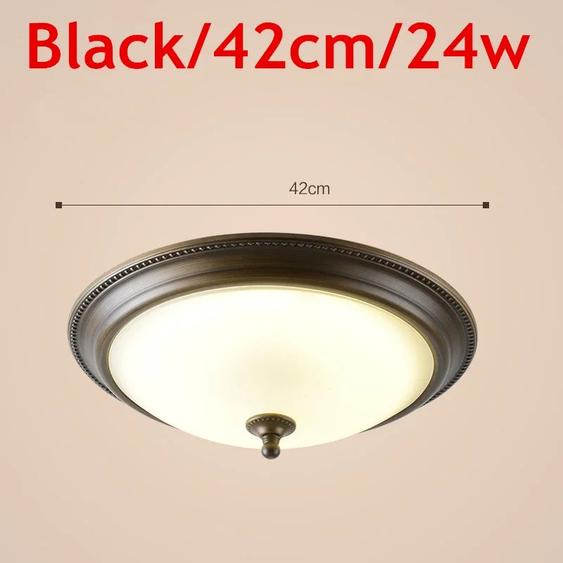 Plafonnier — Rond or/noir/Bronze plafonnier verre dépoli pour couloir salon cuisine LED lumineuse éclairage 110/220V