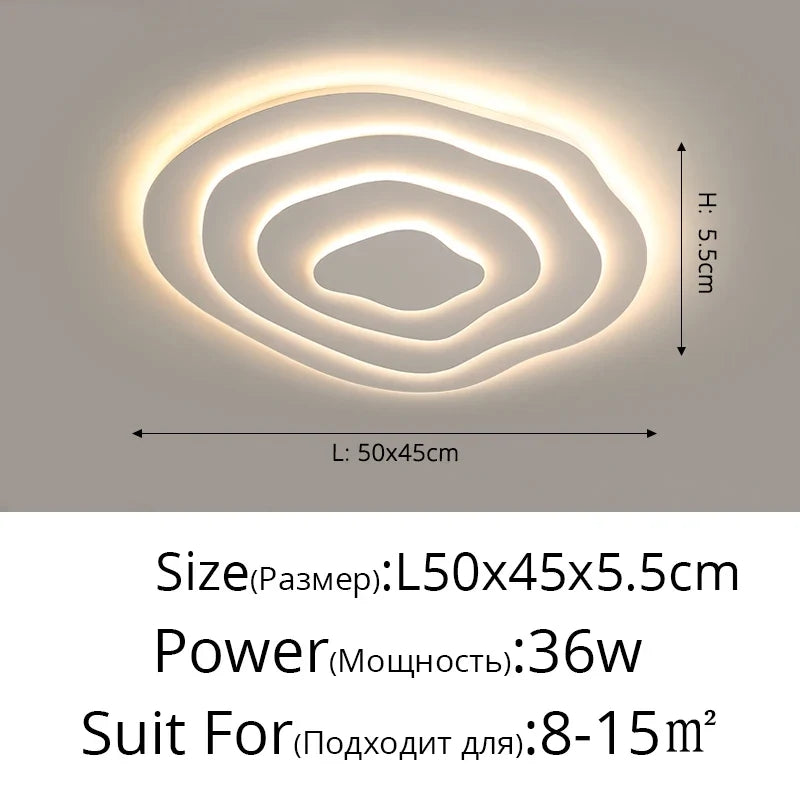 Plafonnier led multicouche blanc minimaliste moderne Ilona Cantate - Esprit Épuré & Harmonie Intérieure
