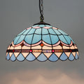 Suspension — Rétro Tiffany Suspension Lumières suspension lustre salon baroque perle design Vitrail luxe 16 "mer bleu marron L