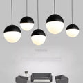 Suspension — Boule de verre nordique noir 15/20cm lampes LED suspendues luminaires de Loft pour cuisine salon chambre Lustre lumières