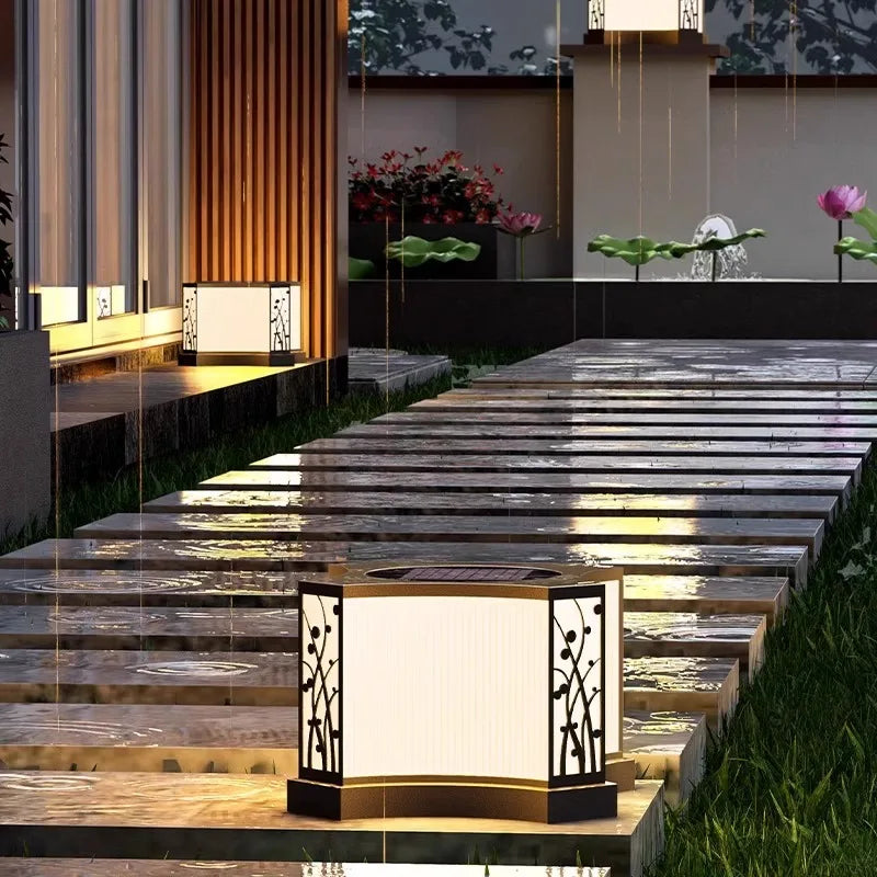 lampe solaire extérieure led en acier inoxydable pour jardin et clôture
