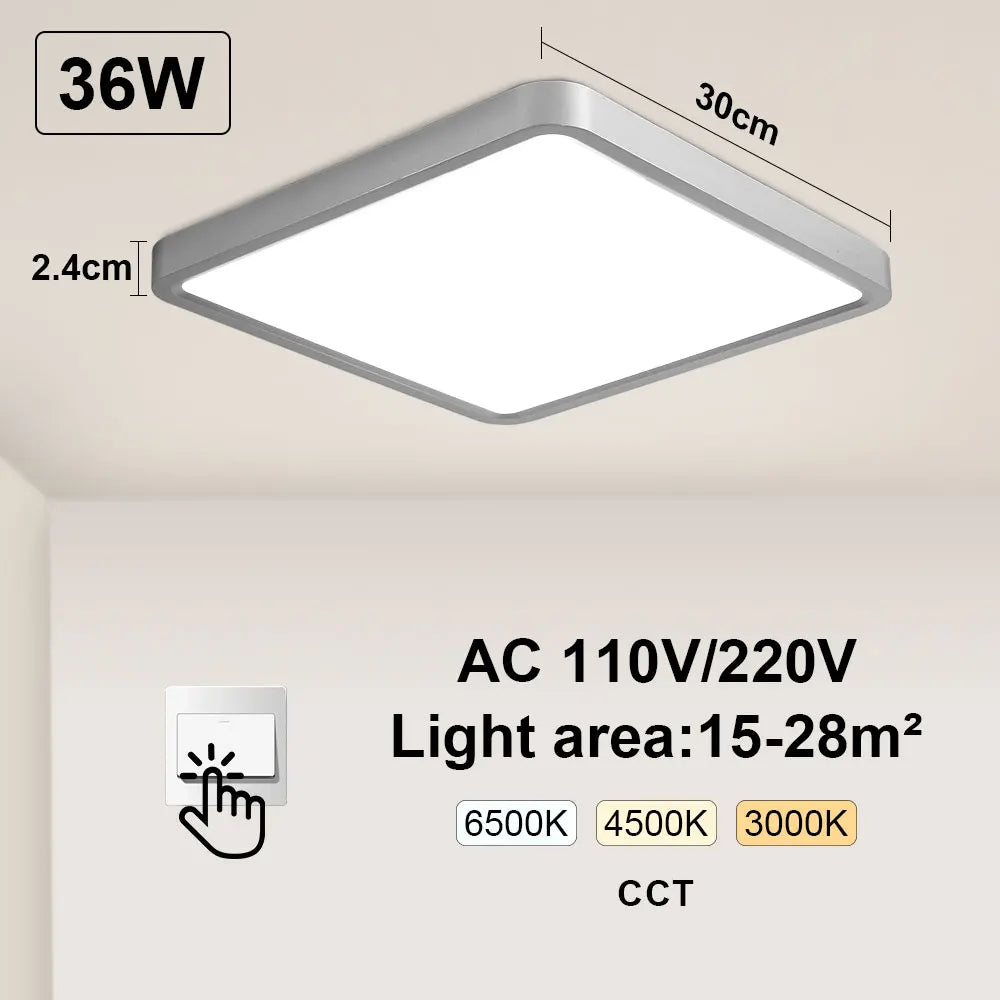 Plafonnier Tuya Smart LED App commande vocale Alexa Google télécommande plafonniers carrés salon chambre éclairage Adrien Courbe - Une Silhouette Graphique Affirmée