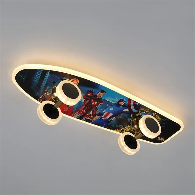Plafonnier créatif nordique skateboard pour chambre d'enfant moderne Lisandre Essor - Esprit Épuré & Harmonie Intérieure