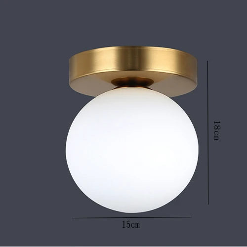 Plafonnier — Nordique Simple moderne rond boule de verre plafonnier salon éclairage couloir plafonnier chambre lampe lumière LED