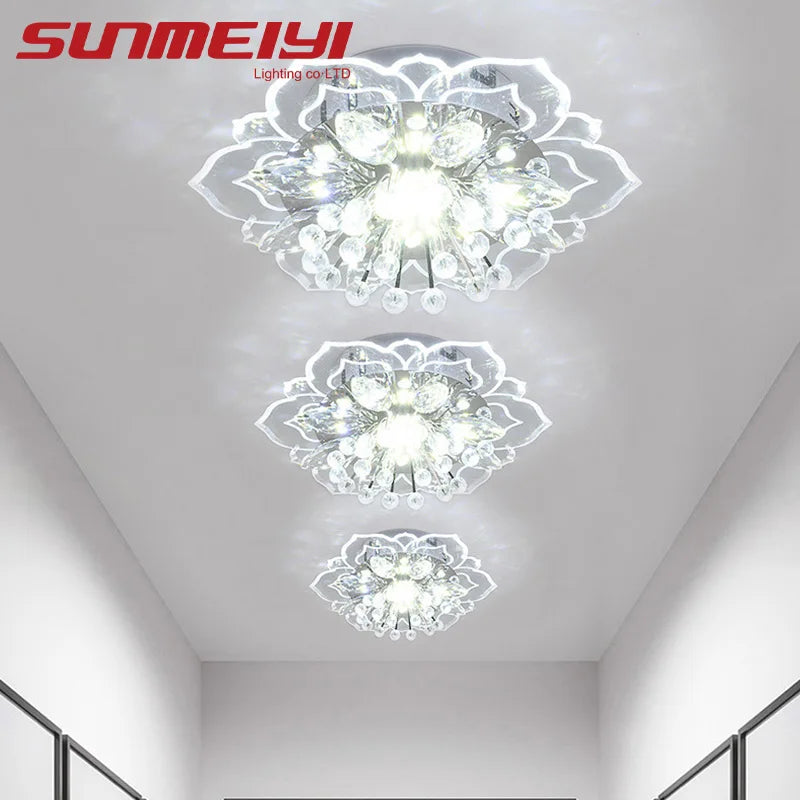 Plafonnier led en cristal de luxe pour décoration balcon Hortense Saison - Une Note Scintillante dans le Décor