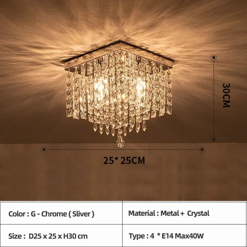 Plafonnier — LED en bois style bohème moderne avec cristal élégant