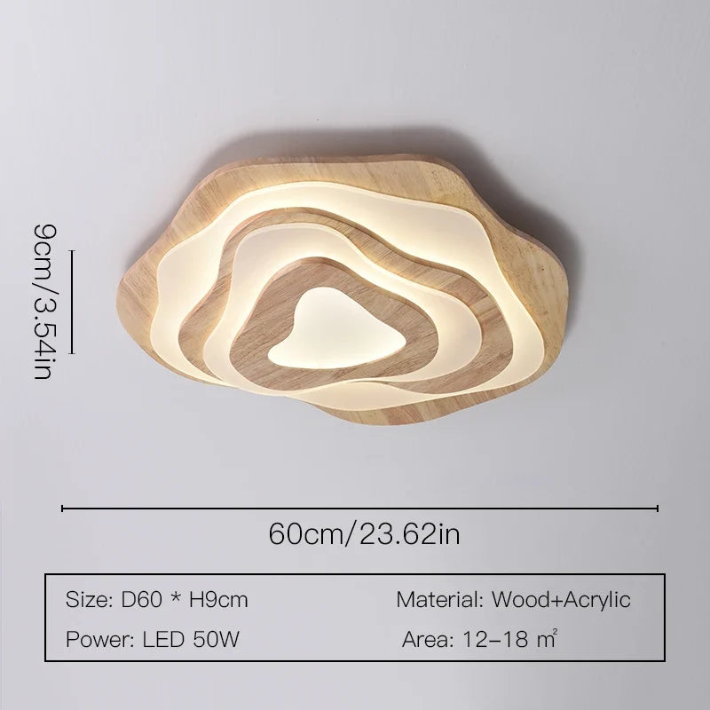 Lustre — LED moderne en bois pour chalet loft intelligent