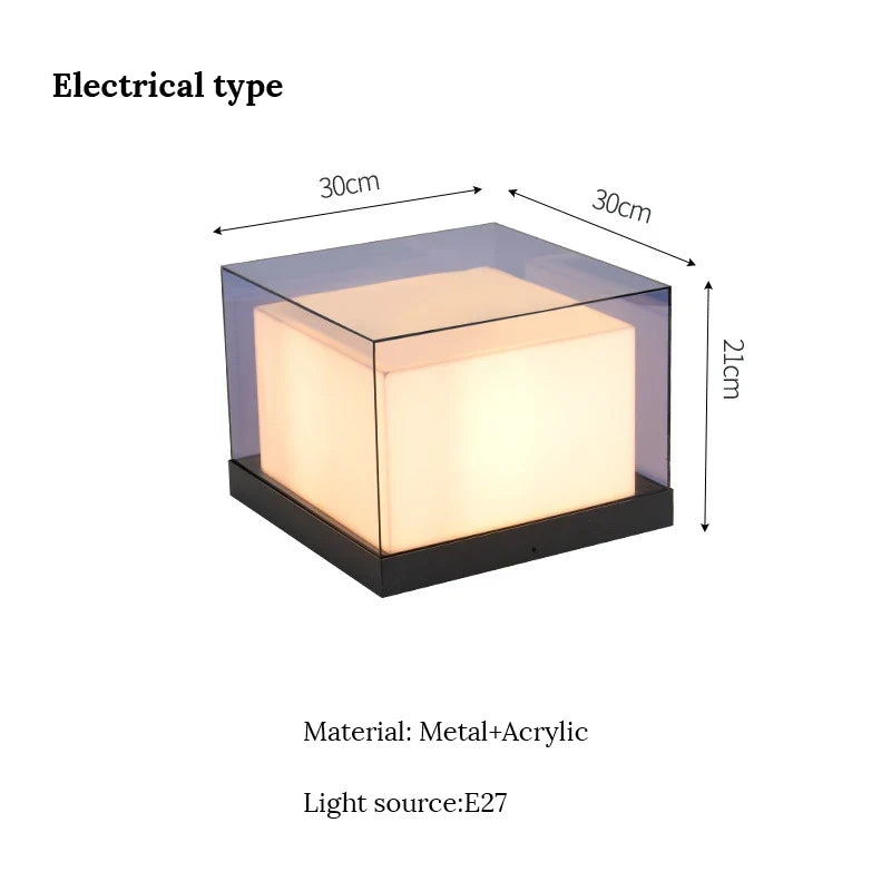 Luminaire — Pilier lumière solaire extérieure étanche pour jardin villa