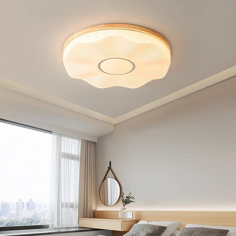 Plafonnier — LED encastré en bois créatif nordique loft éclairage