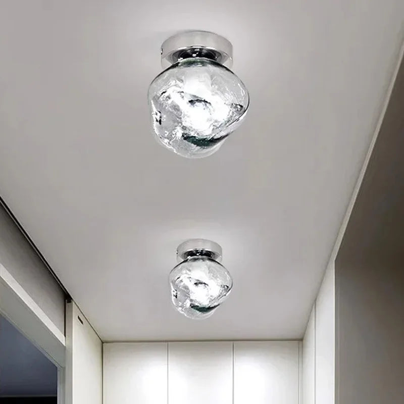 Plafonnier moderne en verre pour décoration intérieure élégante Adélie Volute - Jeux de Reflets & Harmonie Intérieure