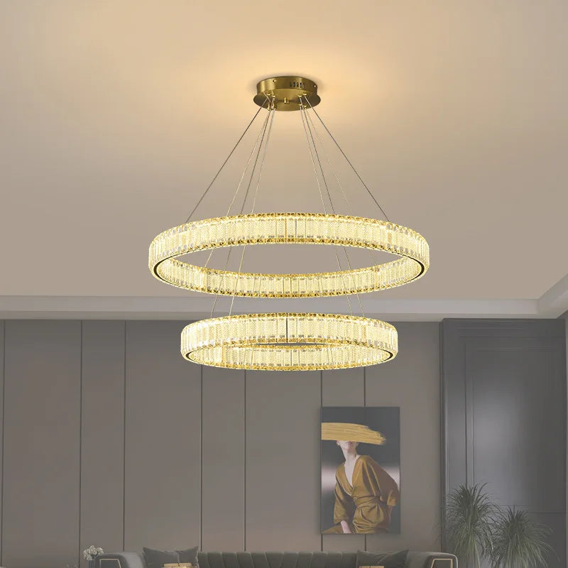 Lustre — LED en cristal fantaisie lumière suspendue moderne