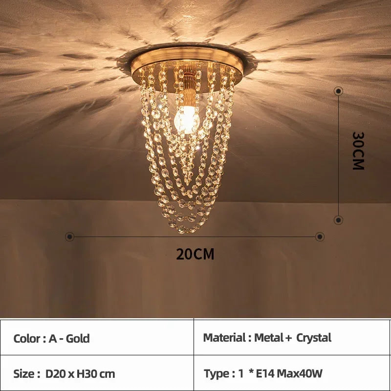 Plafonnier — LED en bois style bohème moderne avec cristal élégant