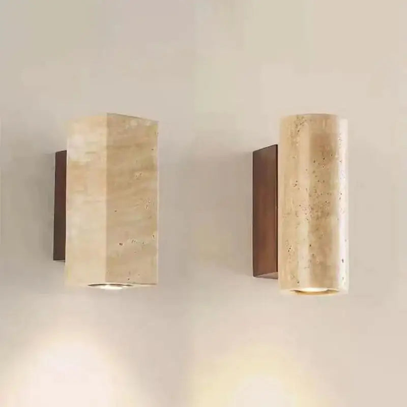Applique murale en marbre wabi sabi à led pour décoration intérieure Noélie Clairière - Caractère Minéral & Élégance Naturelle