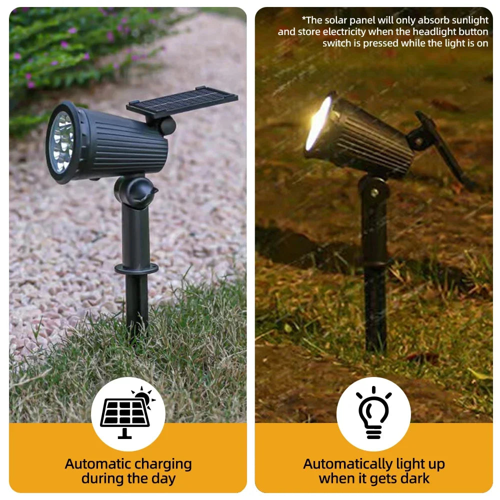 Spot solaire LED RVB à luminosité réglable pour jardin, IP65 – Chromélie