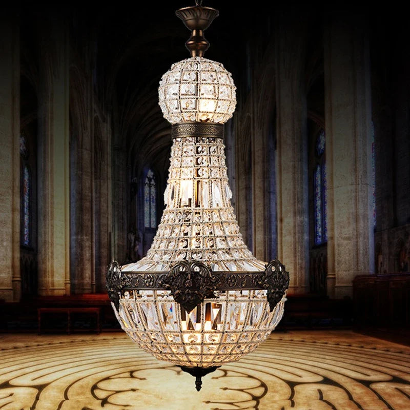 Lustre — En cristal européen 6 lumières pour intérieur élégant