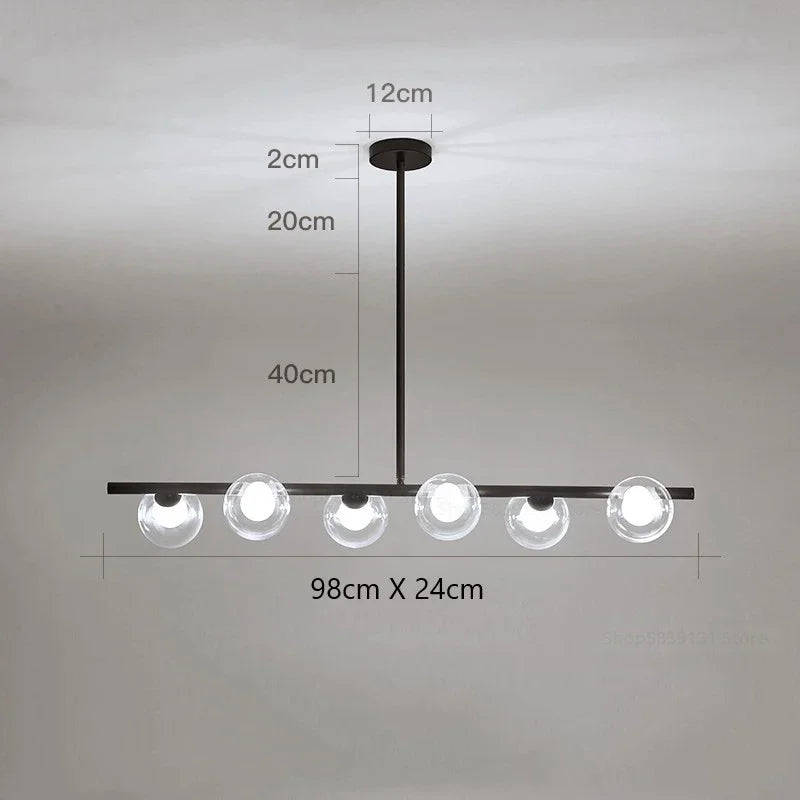 Lustre — LED moderne avec lampes à billes en verre nordique