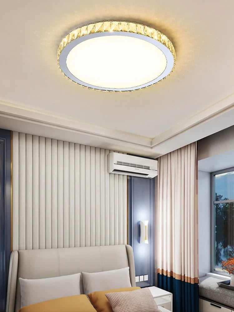 Plafonnier en cristal moderne luxe éclairage rond pour intérieur Mathilde Résonance - Une Note Scintillante dans le Décor