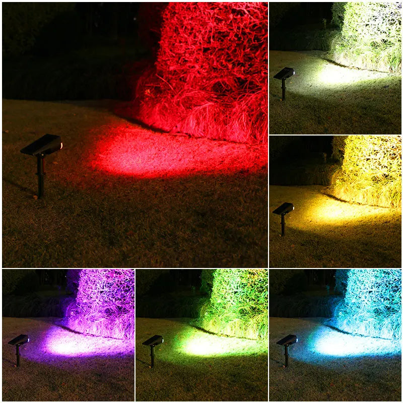 Spot solaire extérieur à 2 ou 7 LED, éclairage blanc ou multicolore – Florélys