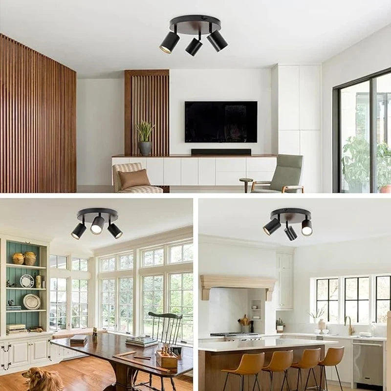 Spot — Sur rail gu10 à LED avec têtes réglables pour éclairage intérieur