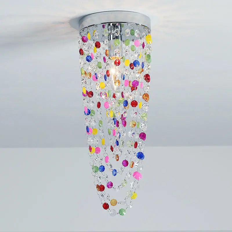 Plafonnier de montage en surface led de luxe européen Inès Arpège en Cristal - Jeux de Reflets & Présence Raffinée