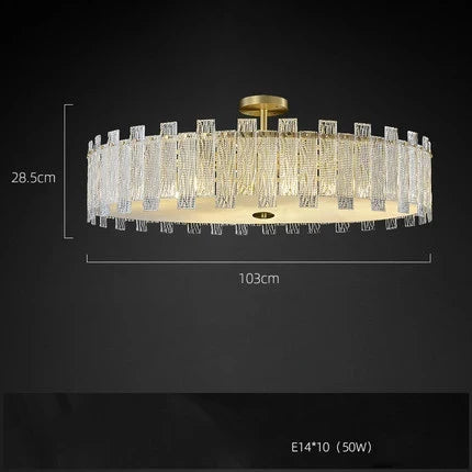 Plafonnier design rond à couches en cuivre doré Émilien Cadence - Éclat du Métal & Élégance Intérieure