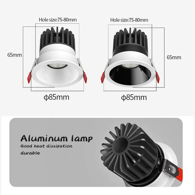 Spot led encastré antireflet pour intérieur angle réglable en aluminium Liv Arabella - Caractère & Élégance dans le Décor