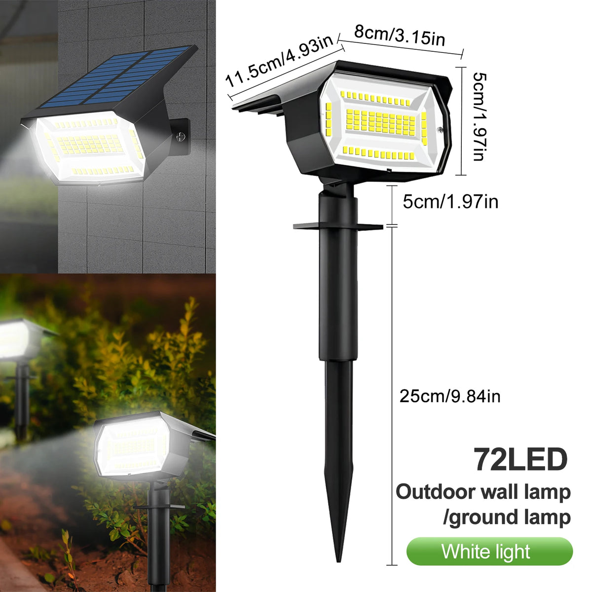 Spot solaire LED de jardin à trois modes, IP65 – Soléon