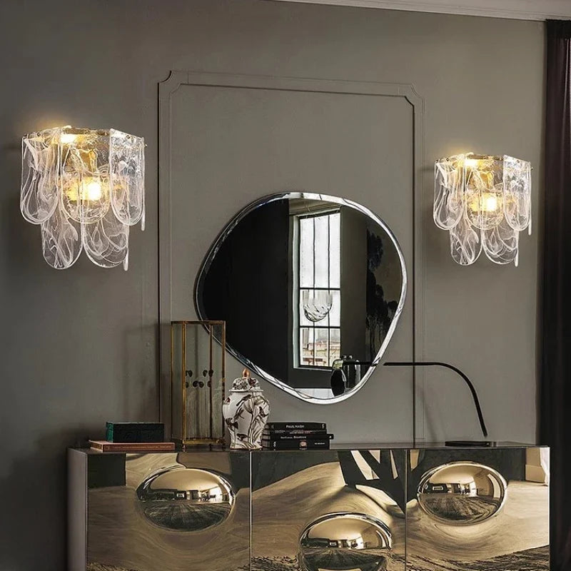 Applique murale led en verre design moderne pour décoration intérieure Milène Clarté - Une Présence de Verre Élégante