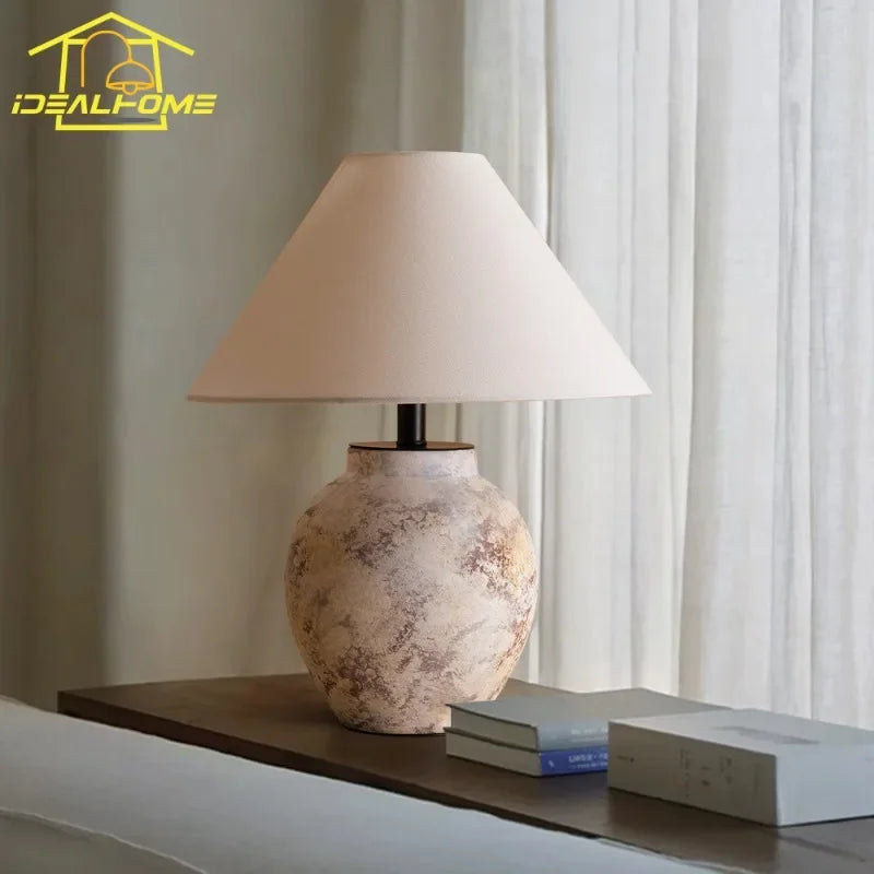 lampe à poser en céramique vintage style wabi-sabi décorative zen
