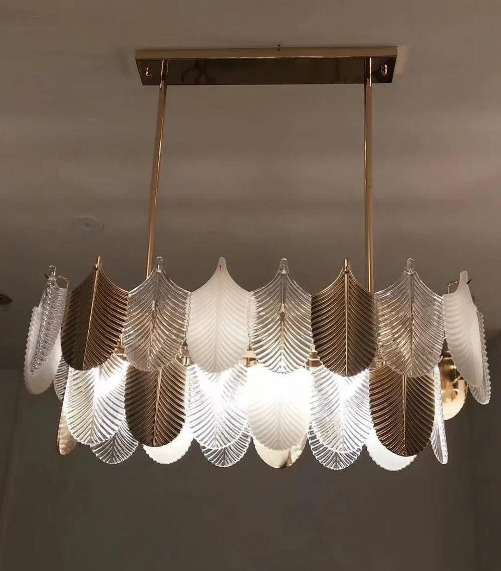 Lustre — Luxe postmoderne LED lustre éclairage E14 salon Villa hall grands lustres décoration de la maison en verre longue lampe suspendue