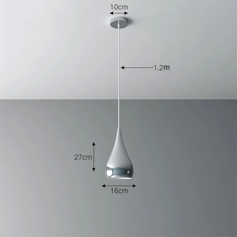 Suspension — Plaqué nordique argent Globe boule miroir lampes suspendues E27 fer lampe suspendue de luxe en laiton argenté Art cuisine hôtel suspension lampe