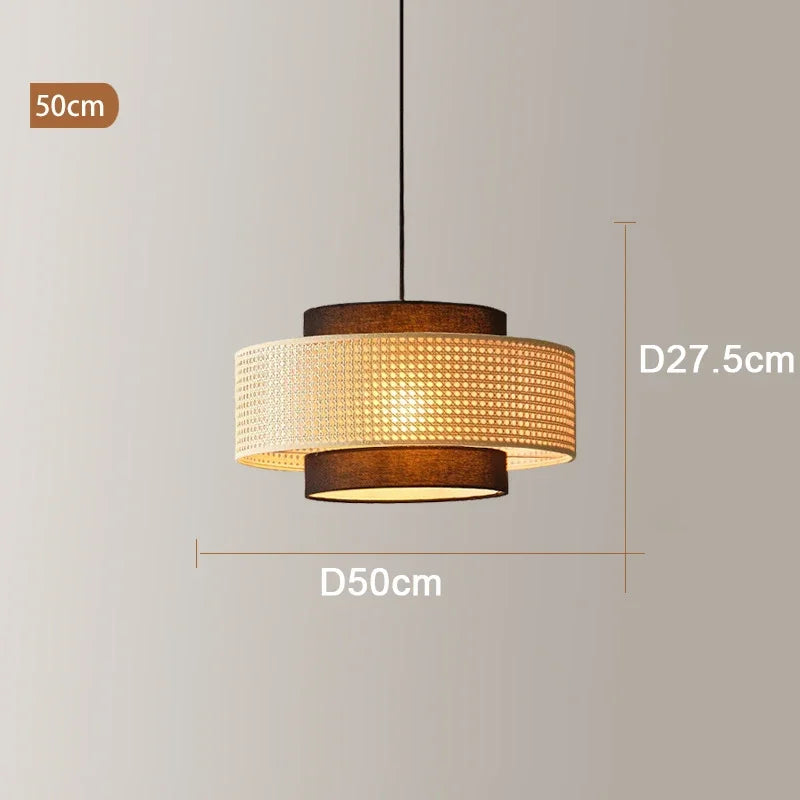 Suspension design à cannage en bambou rotin LED déco – Avelin Aube