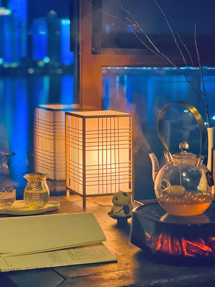 Lampe de Table Japonaise Mélisande Nuance en Bambou - Simplicité Naturelle & Décor Accueillant