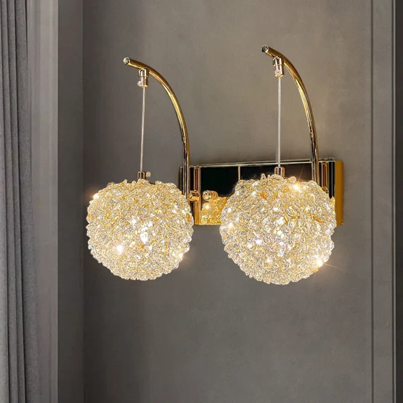 Applique murale en cristal et métal doré design élégant pour intérieur moderne Malo Envol - Reflets Étincelants & Décor Élégant
