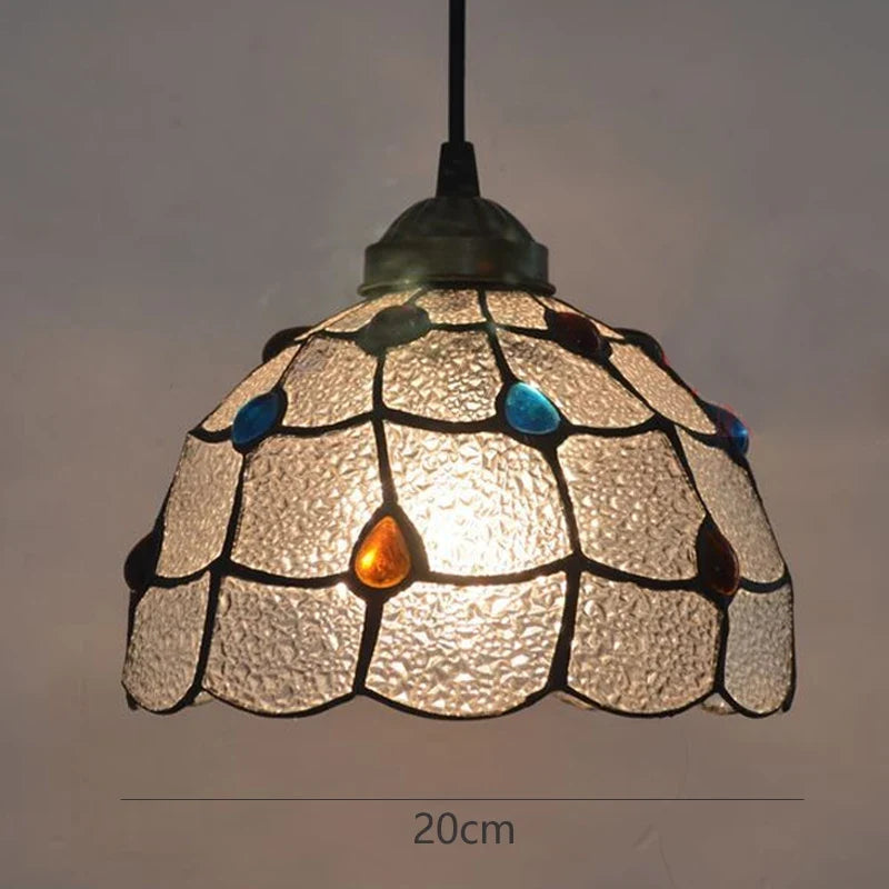 Suspension tiffany vitrail pteris luminaire décoratif pour intérieur Adrien Respire en Verre - Le Charme du Verre dans le Décor