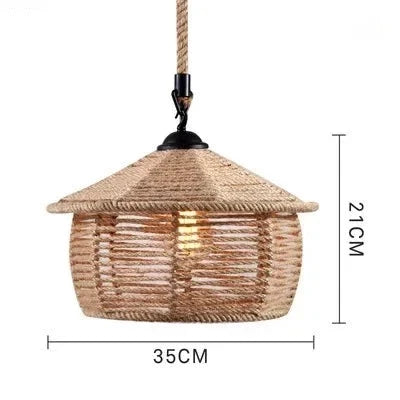 Suspension Naturelle Suzanne Brume en Corde de Chanvre et Métal — 3521 / Aucune source de lumière ; 3521 / Source de lumière