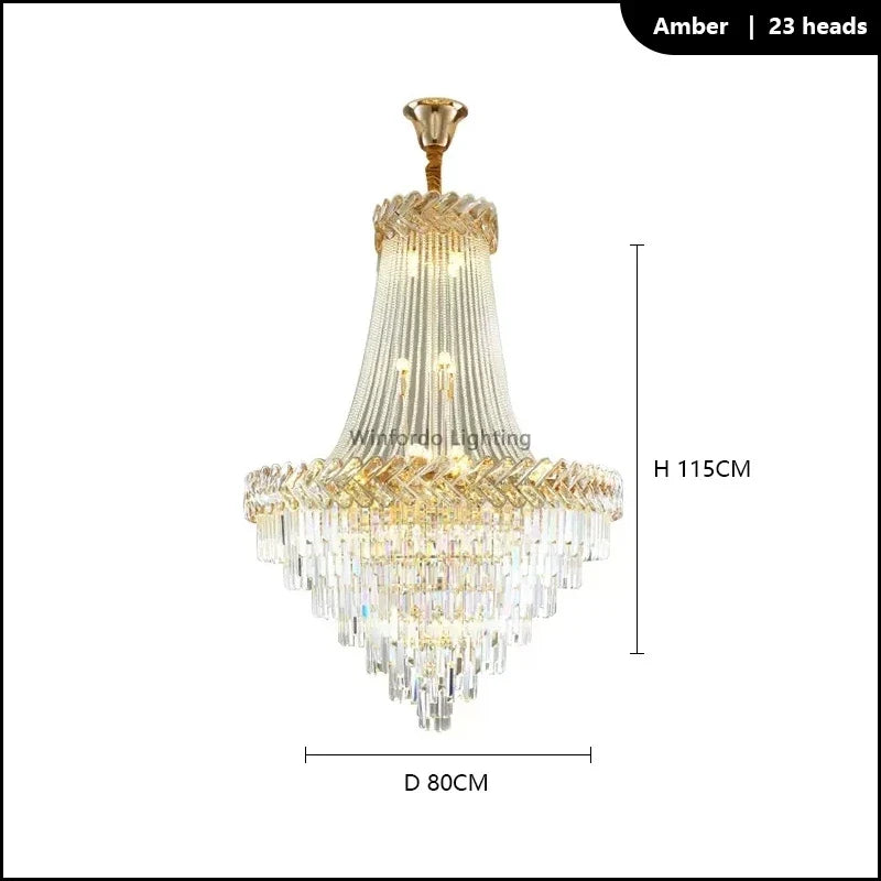 Lustre — LED en cristal design moderne pour villa duplex
